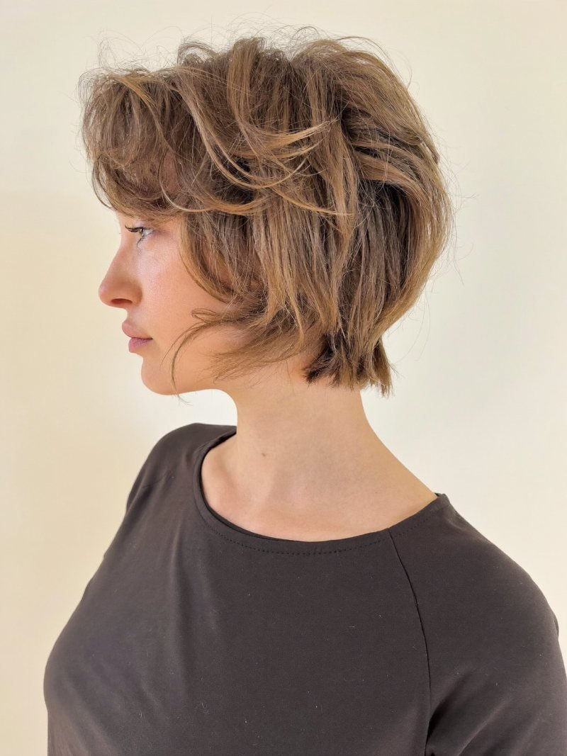Bixie haircut between a bob and a pixie