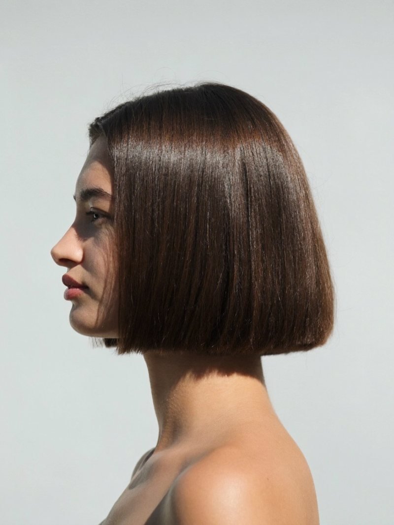 Chin length classic bob with a smooth finish