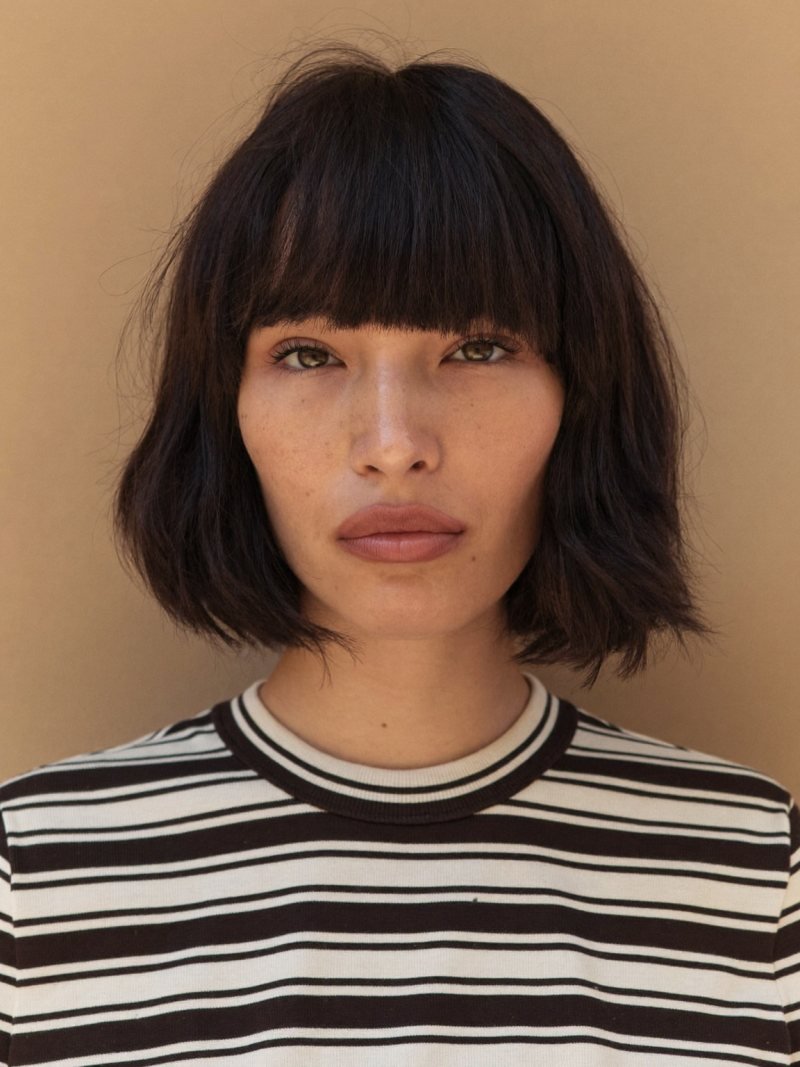 French bob at the jaw with a soft fringe