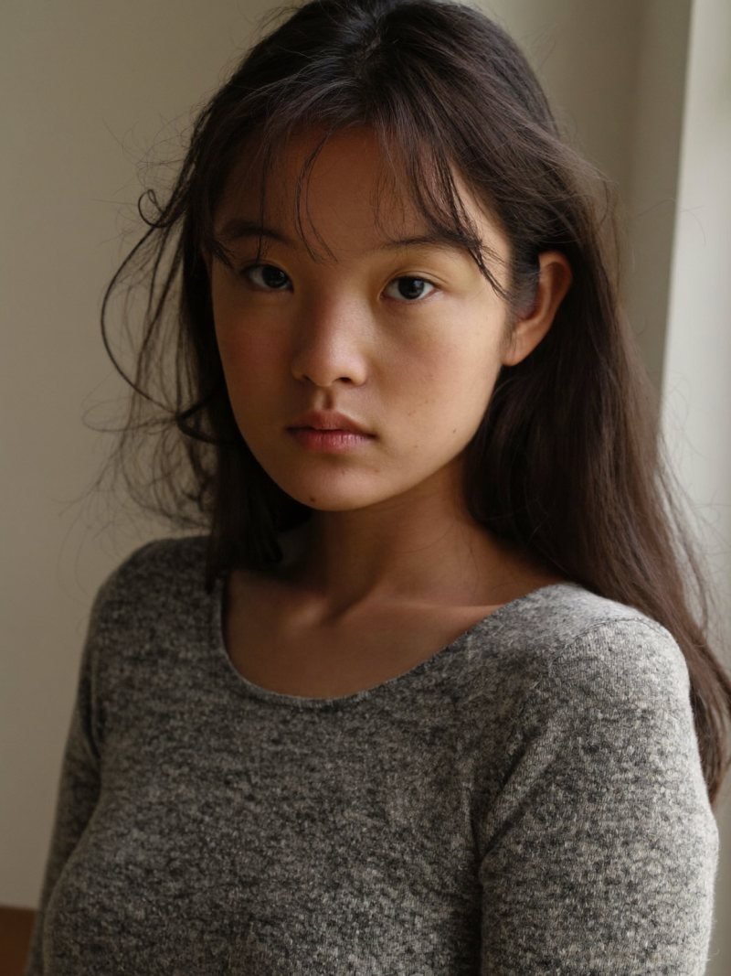 Long straight hair with light wispy bangs