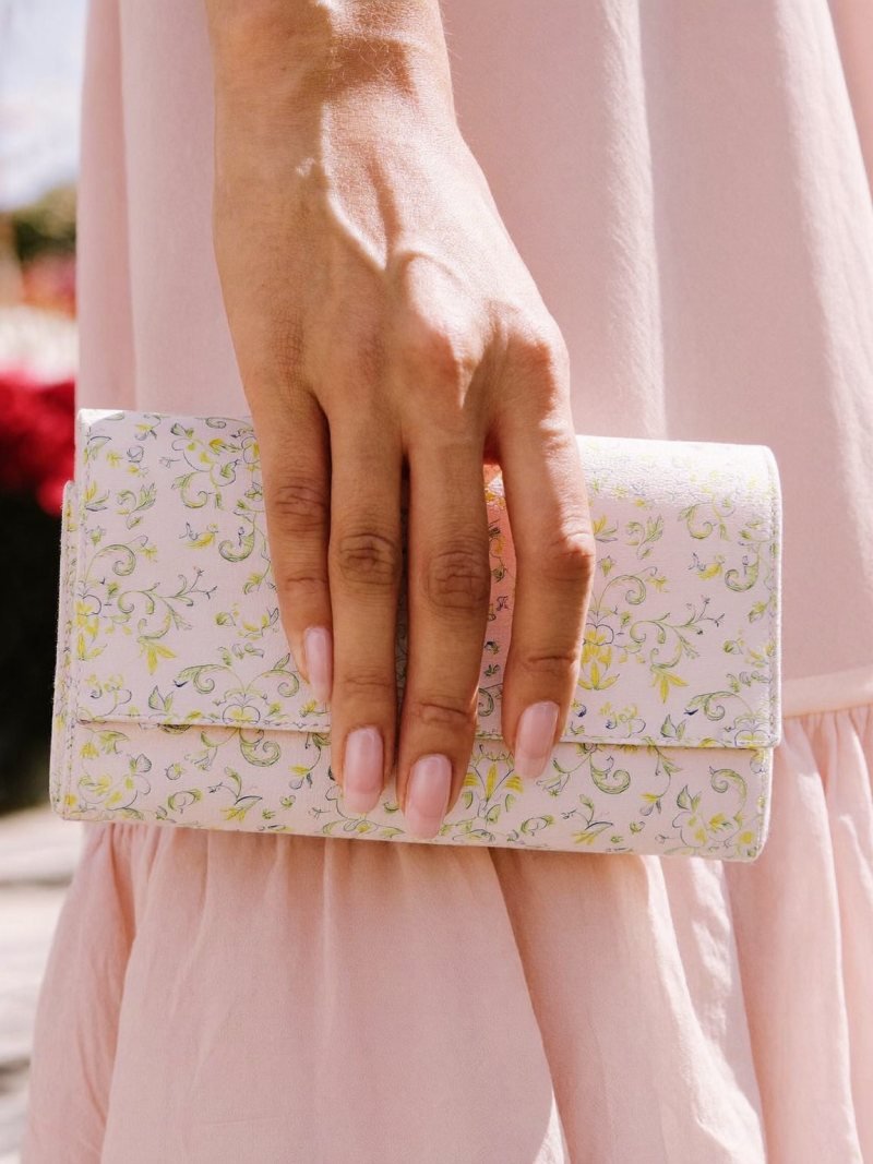Wedding guest nails in soft rose pink, medium almond